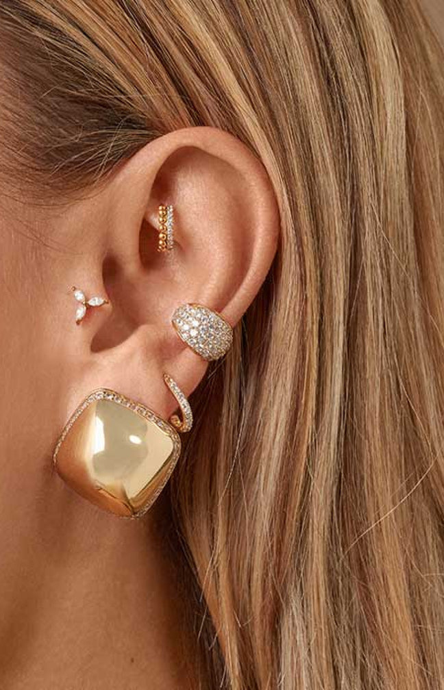Boucles d'oreilles - Madeleine - Laiton doré à l'or fin