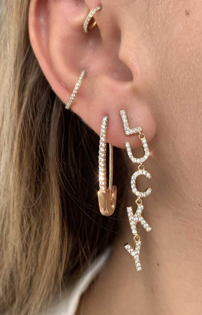 Boucle d'oreille - Lucky - Laiton doré or 1 micron