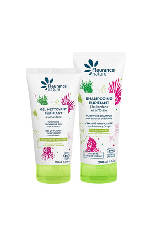 Gel & shampoing purifiant bio - Bardane & ortie - Visage & cheveux gras