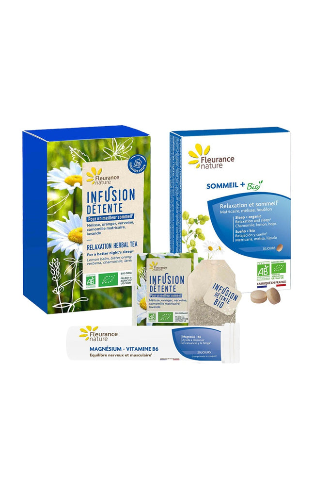Routine sommeil & détente bio - Magnésium & mélisse - 3 produits