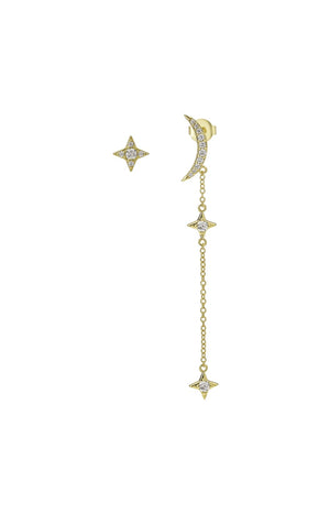 Boucles d'oreilles Joan - Laiton doré à l'or fin 18k & zircons
