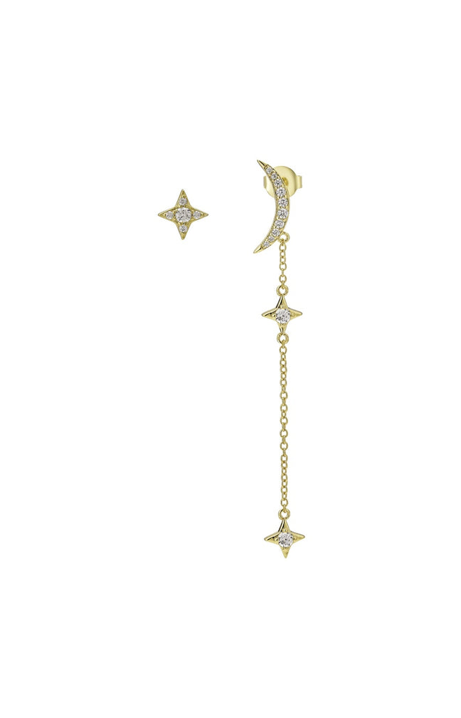 Boucles d'oreilles Joan - Laiton doré à l'or fin 18k & zircons
