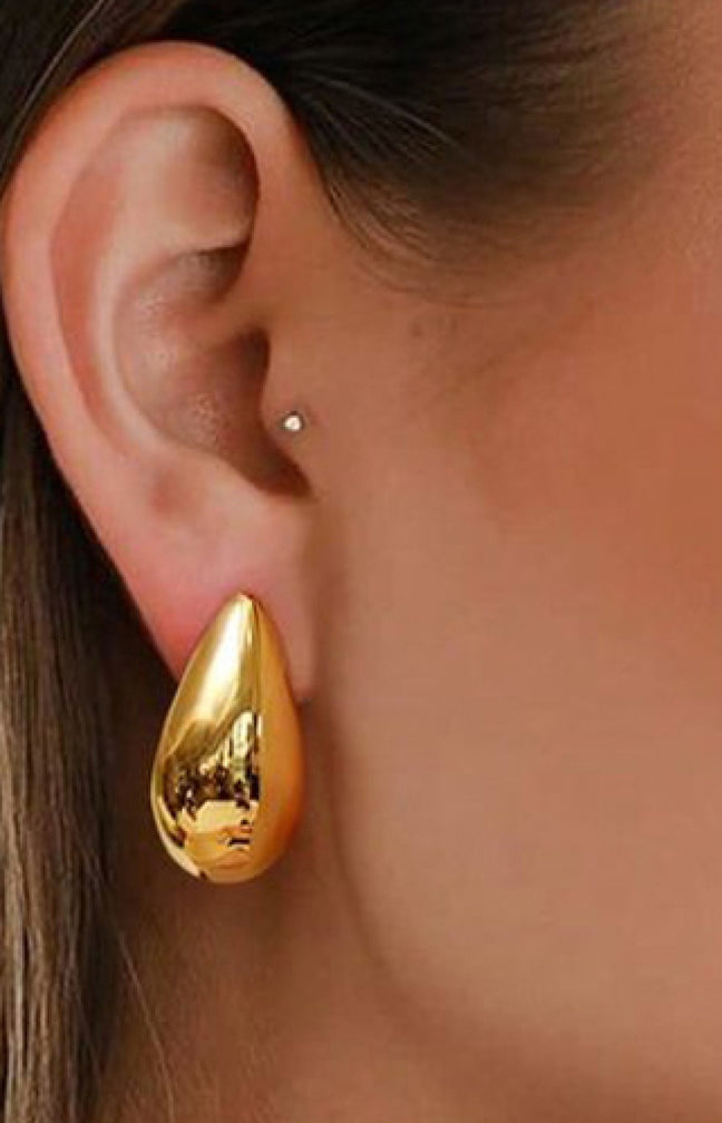 Boucles d'oreilles gouttes - Laiton plaqué or