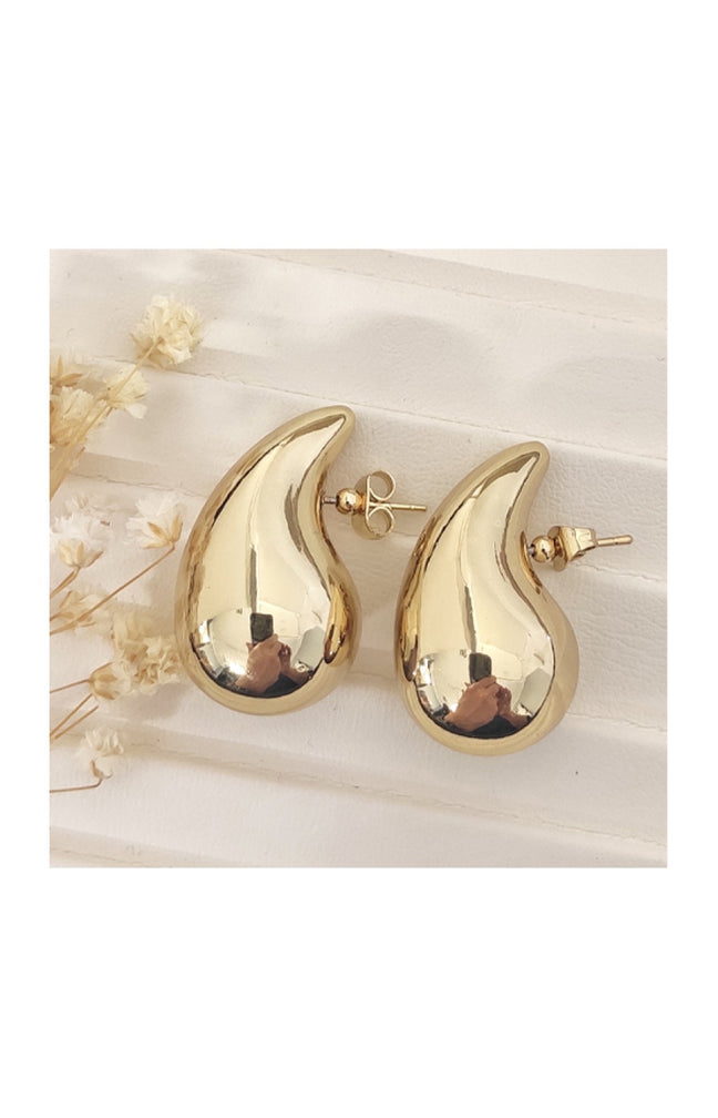 Boucles d'oreilles gouttes - Laiton plaqué or
