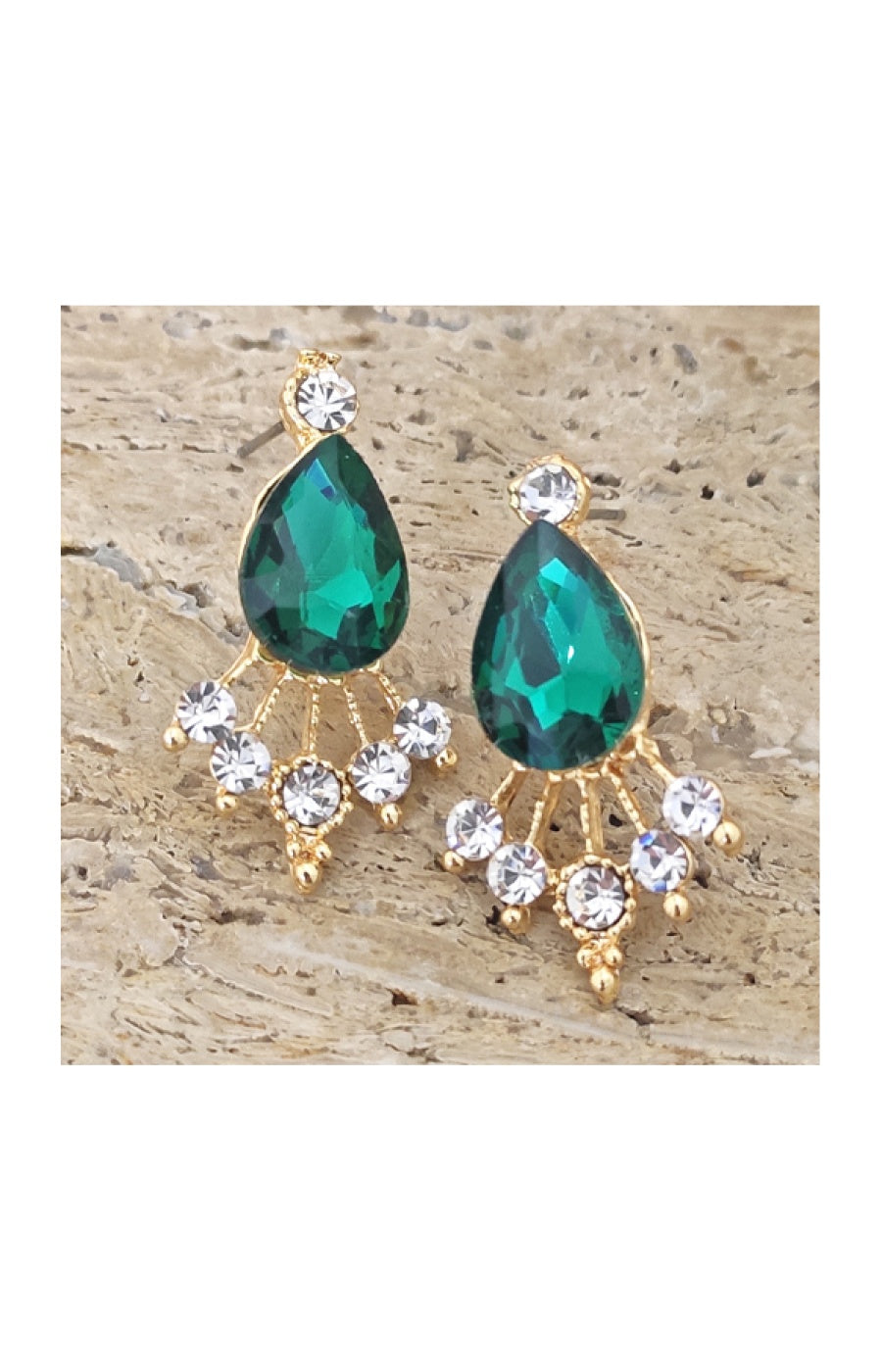Boucles d'oreilles - Laiton plaqué or & agate
