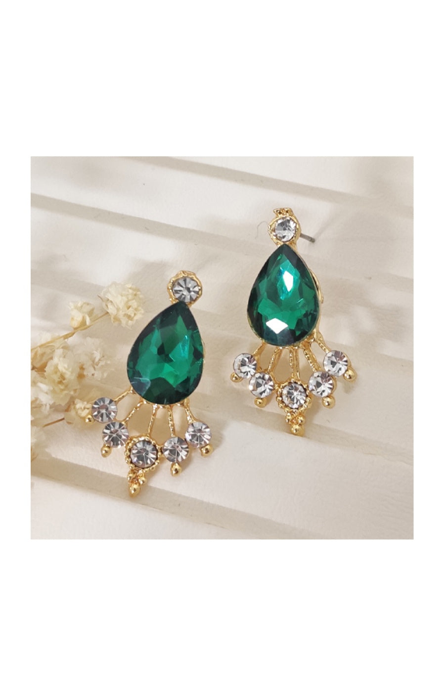 Boucles d'oreilles - Laiton plaqué or & agate