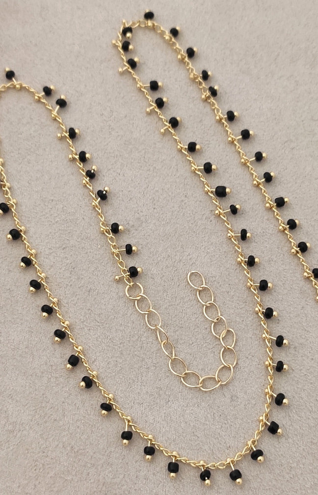 Collier - Laiton plaqué or & pierre en cristal