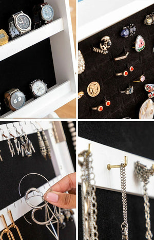 Armoire à bijoux miroir - Blanc