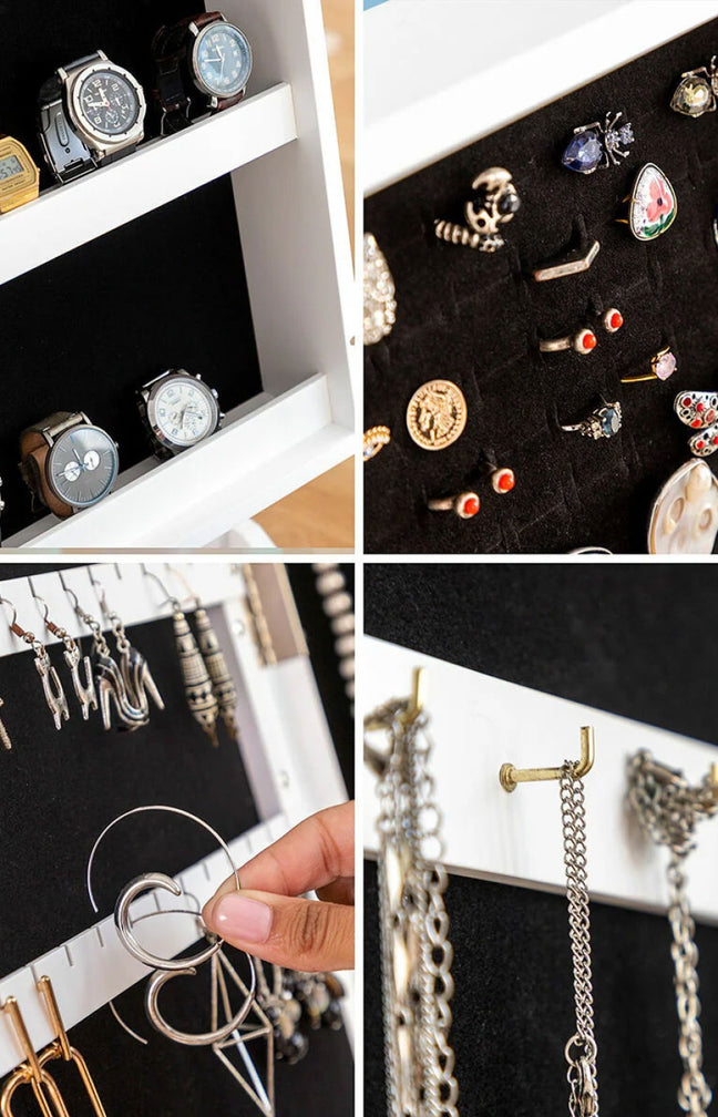 Armoire à bijoux miroir - Blanc