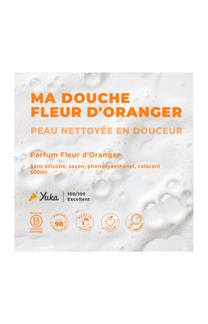 Gels douche hydratants - Fleur d'oranger & huile de lin bio - Peaux sèches - 2 x 500 ml
