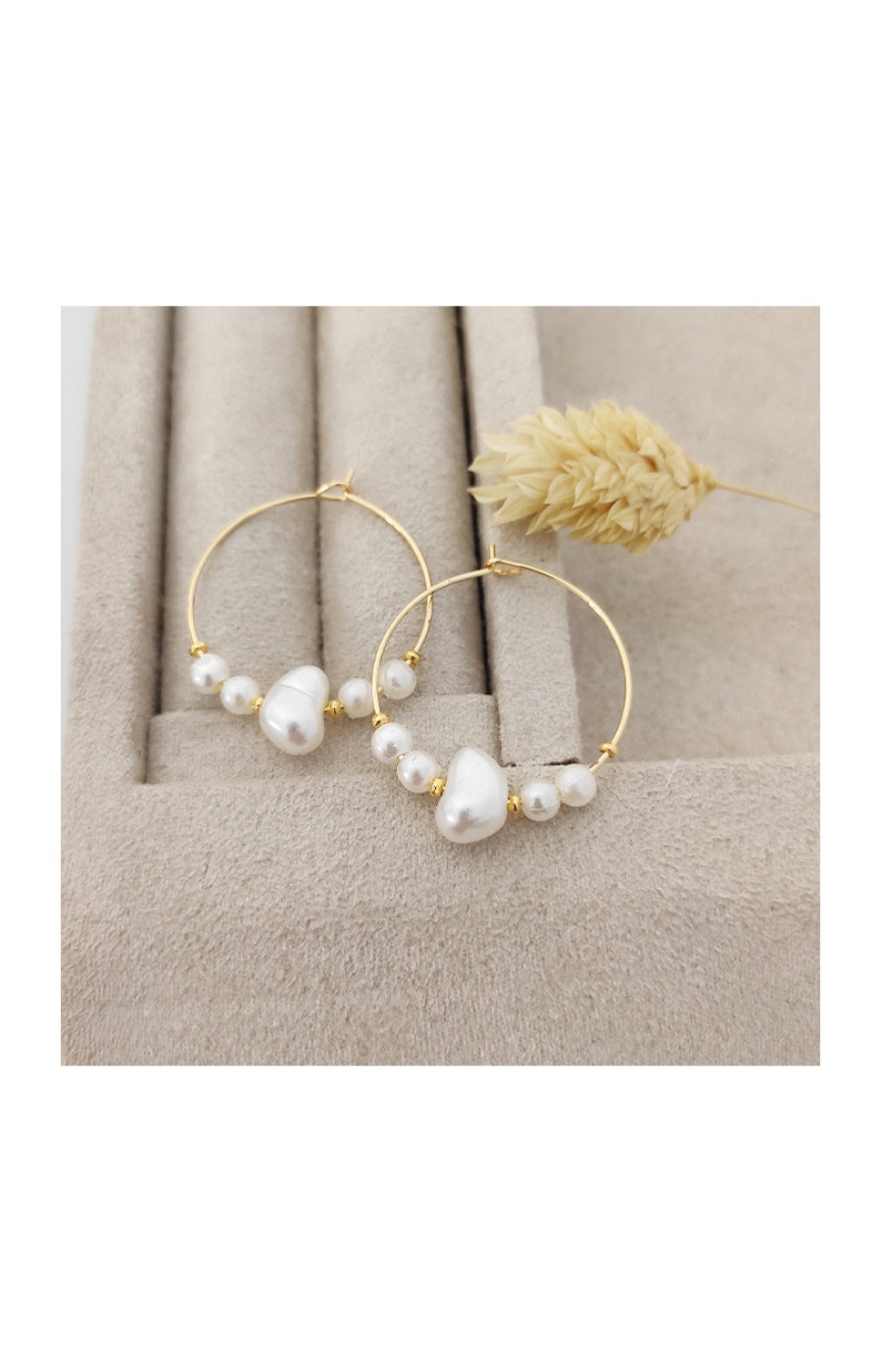 Boucles d'oreilles - Laiton plaqué or & perles
