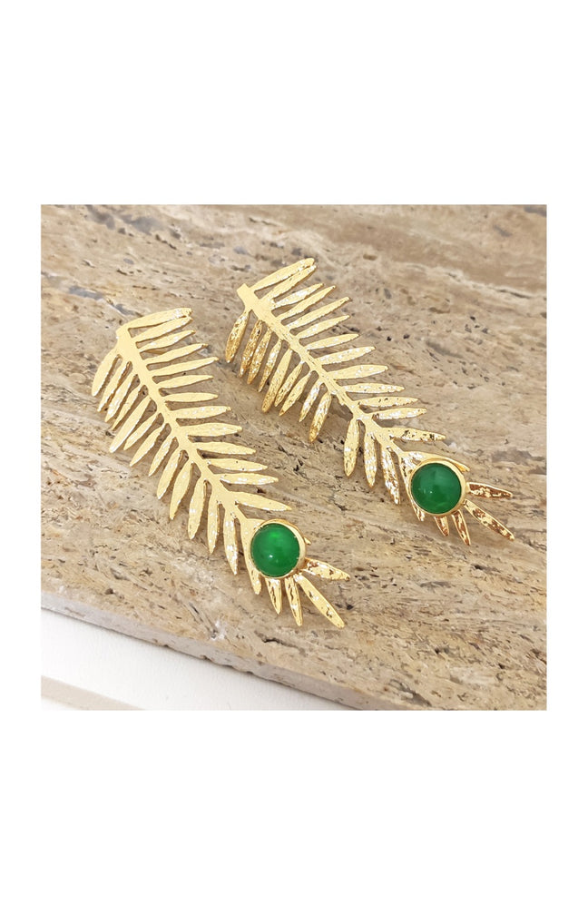 Boucles d'oreilles - Laiton plaqué or & pierres