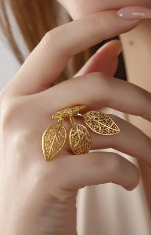 Bague ajustable - Laiton plaqué or