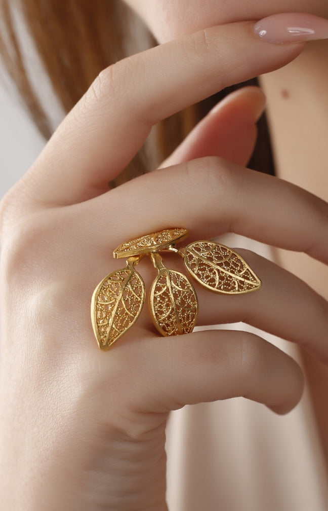 Bague ajustable - Laiton plaqué or
