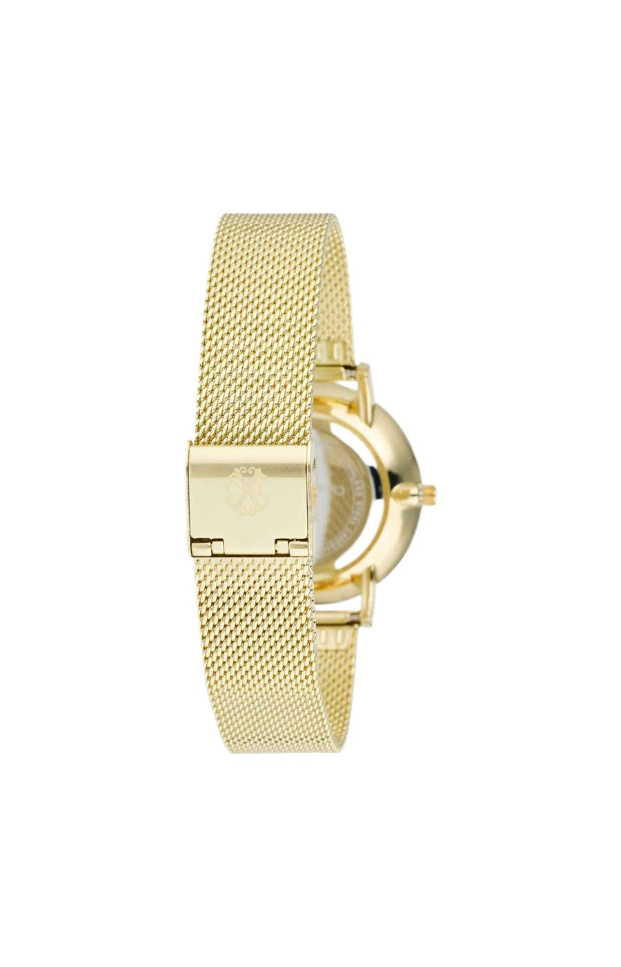 Montre à quartz en acier inoxydable - Doré & fleurs