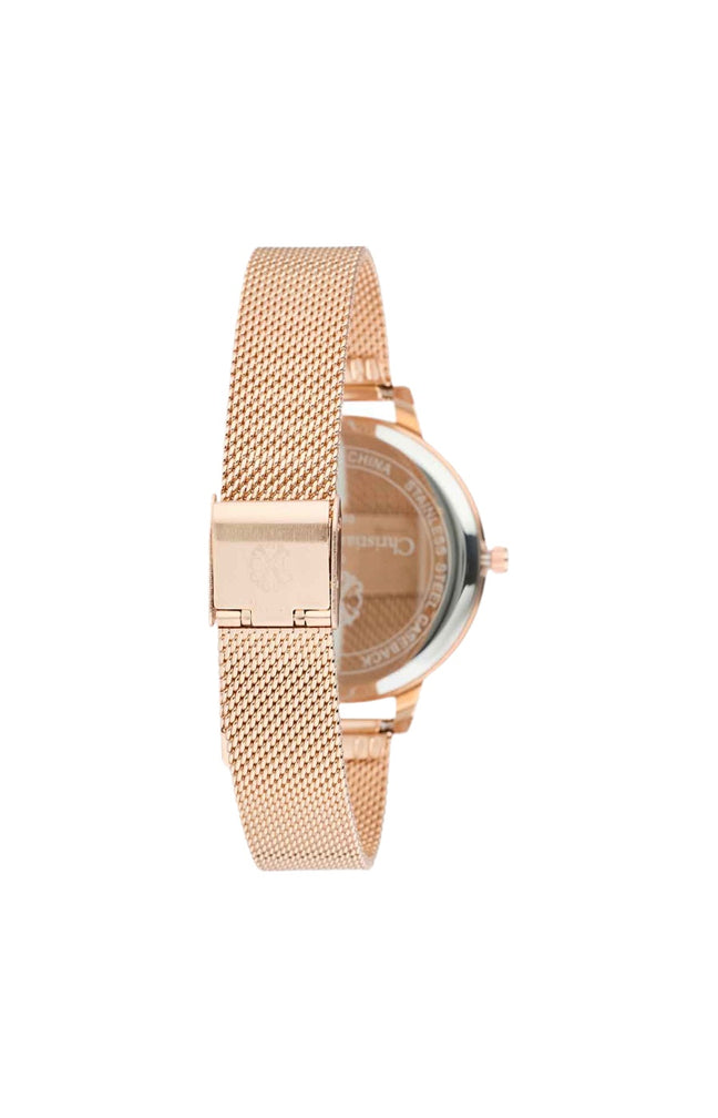 Montre à quartz en acier inoxydable - Doré rose & fleurs