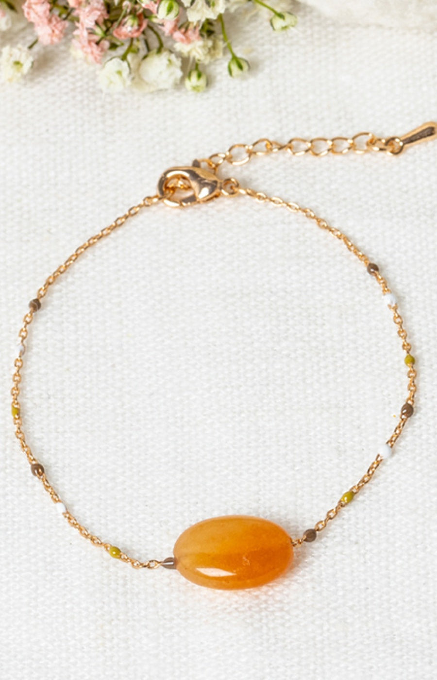 Bracelet Tawi - Laiton doré & agate