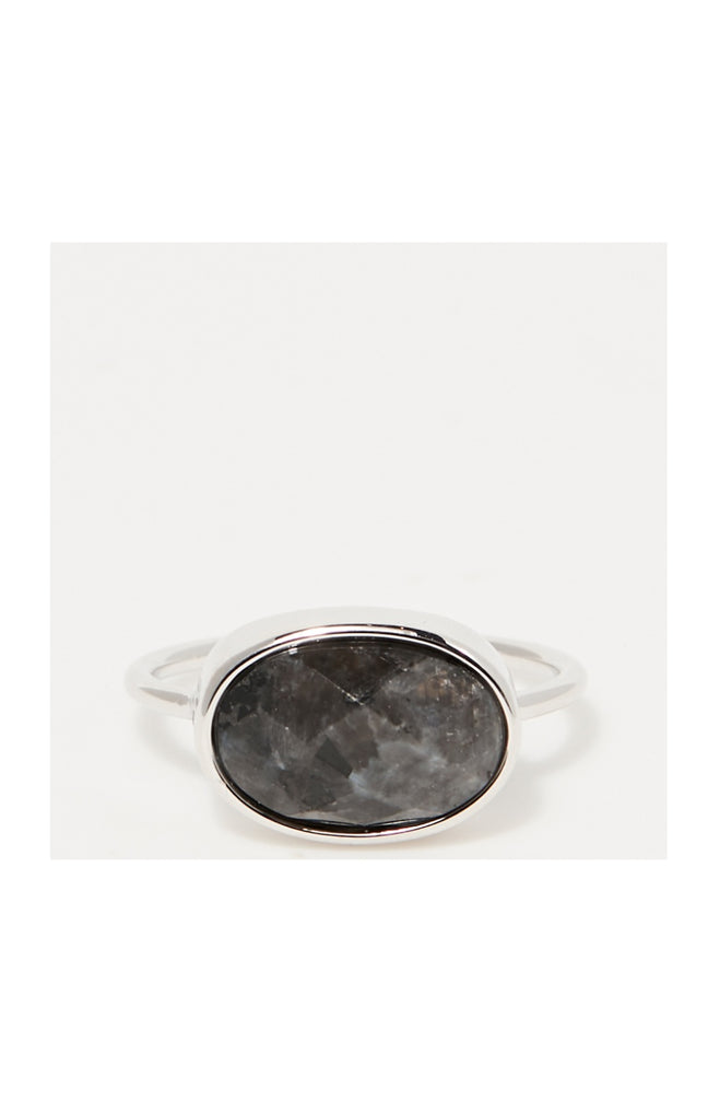 Bague Aléna - Laiton doré & labradorite