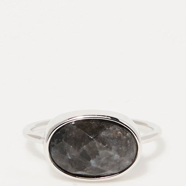 Bague Aléna - Laiton doré & labradorite