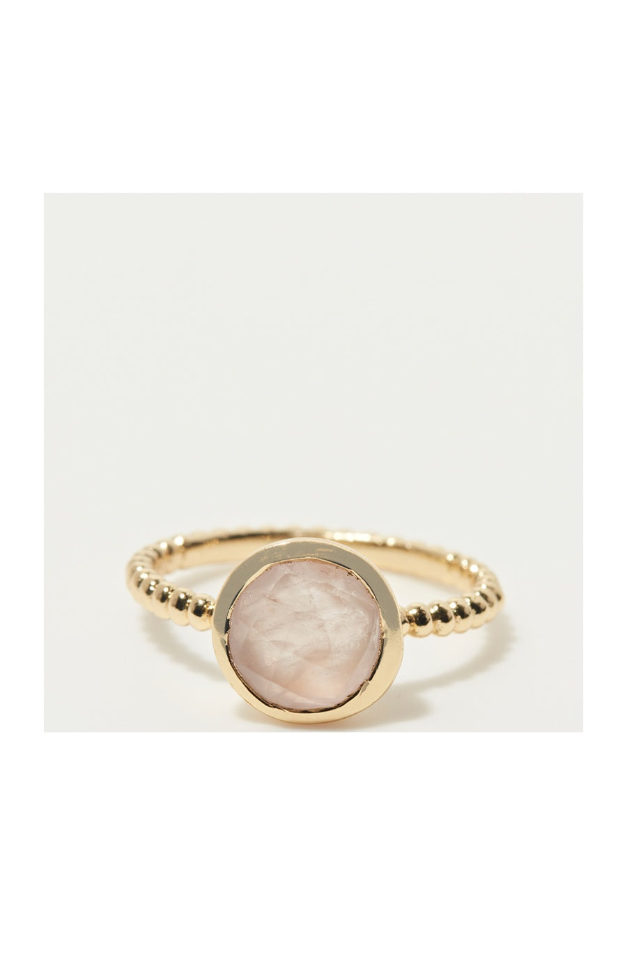 Bague Cassilda - Laiton doré & quartz rose
