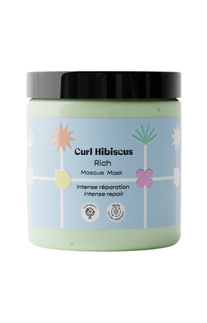 Masque riche - Curl Hibiscus - Vitamine F, ricin & kératine - Cheveux ondulés à crépus - 250 ml