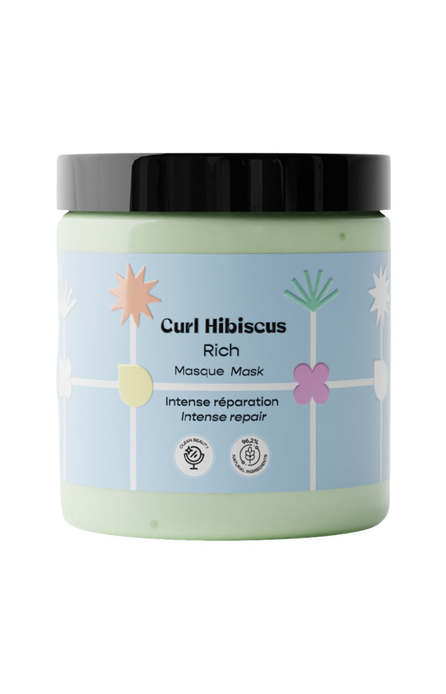 Masque riche - Curl Hibiscus - Vitamine F, ricin & kératine - Cheveux ondulés à crépus - 250 ml
