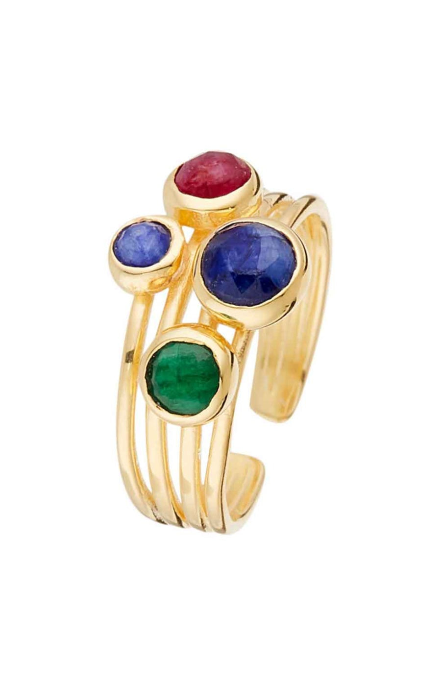 Bague Cyanite - Laiton doré & pierres naturelles