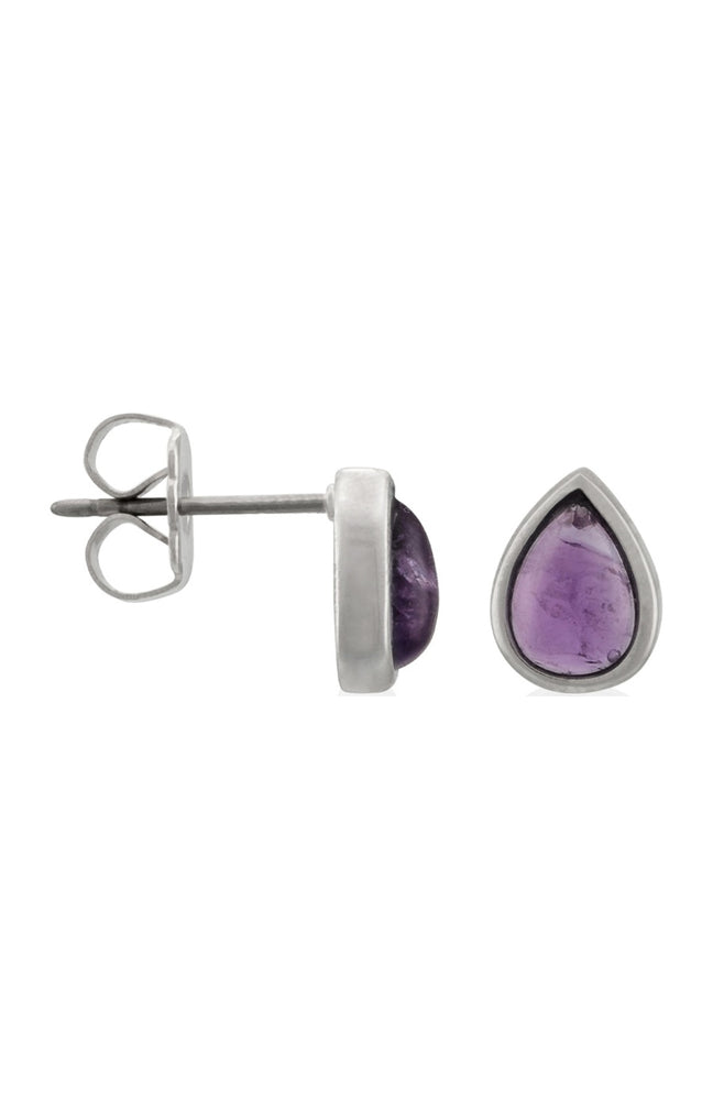 Boucles d'oreilles Lola - Laiton doré & améthyste