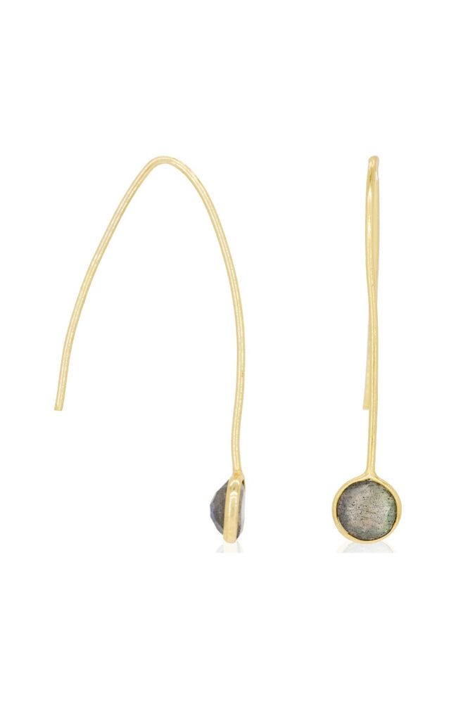 Boucles d'oreilles Jane - Laiton doré & labradorite