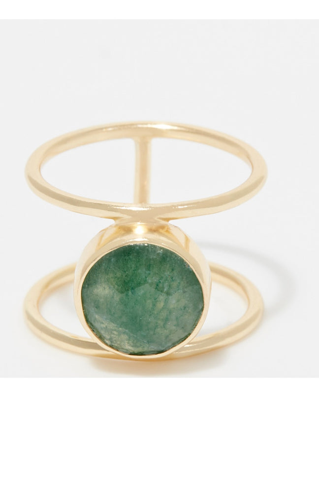 Bague Nicole - Laiton doré & aventurine
