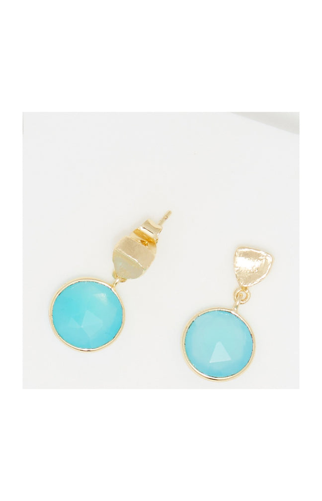 Boucles d'oreilles Nerline - Laiton doré & amazonite