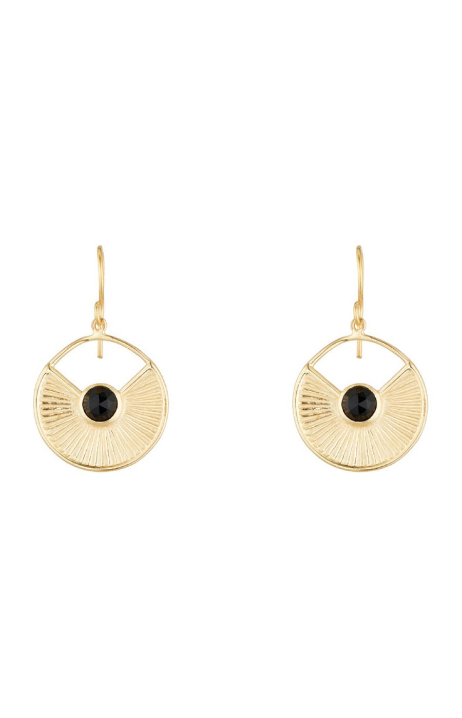 Boucles d'oreilles - Laiton doré & onyx