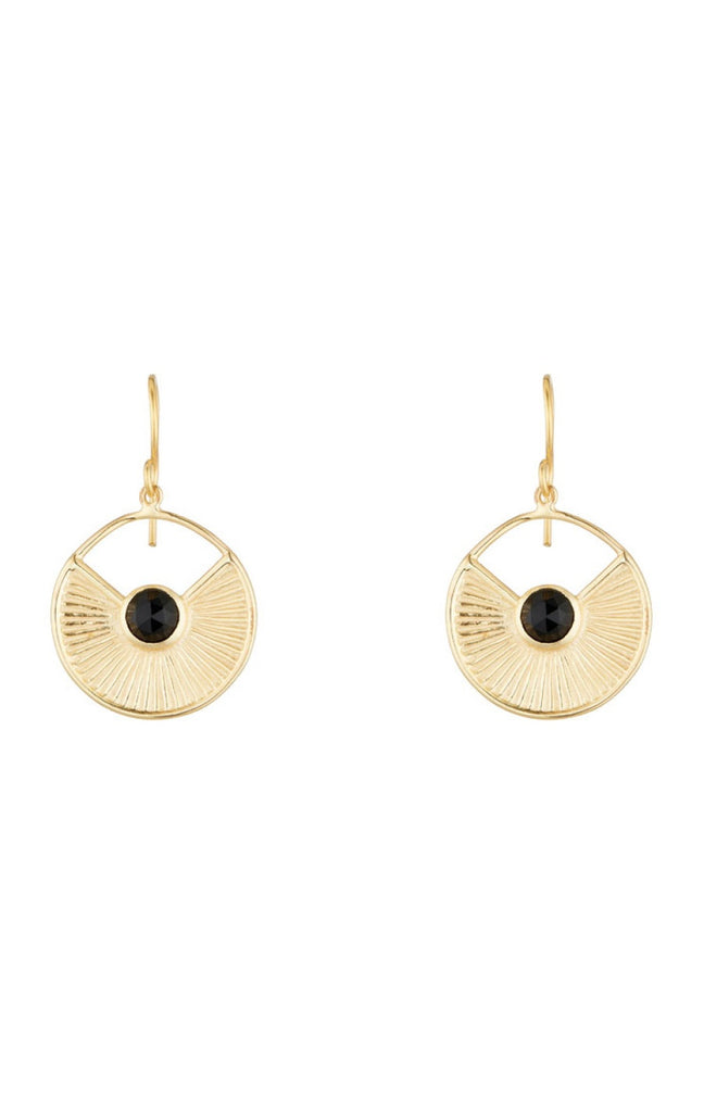 Boucles d'oreilles - Laiton doré & onyx