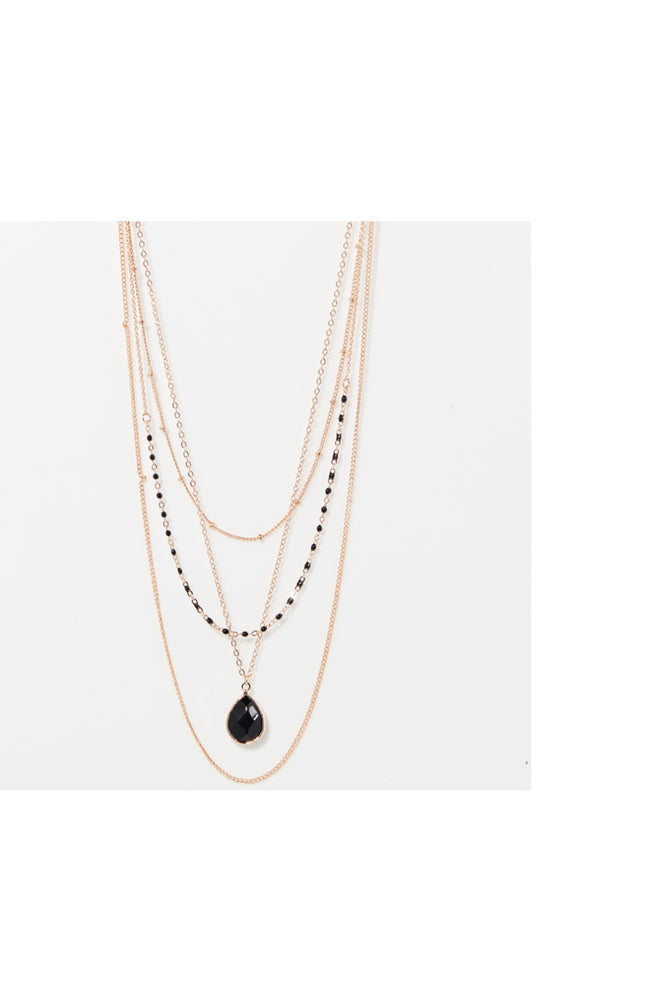 Collier Vaela - Laiton doré & agate