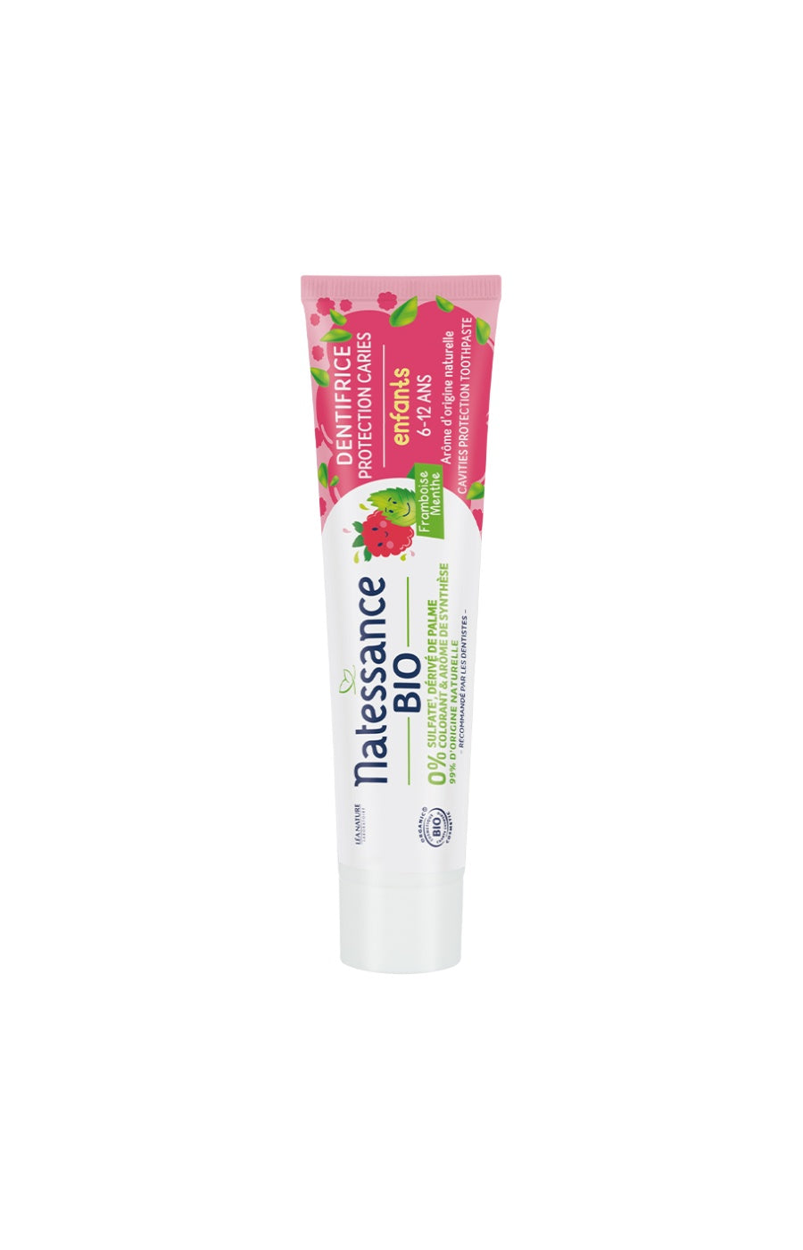 Dentifrice bio - Protection caries - Framboise & menthe - Enfant - 75 ml