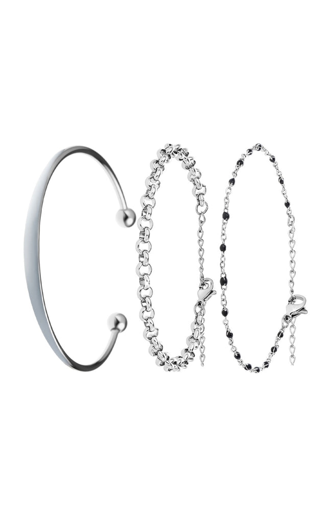 Bracelet - Laiton & acier inoxydable - Argenté