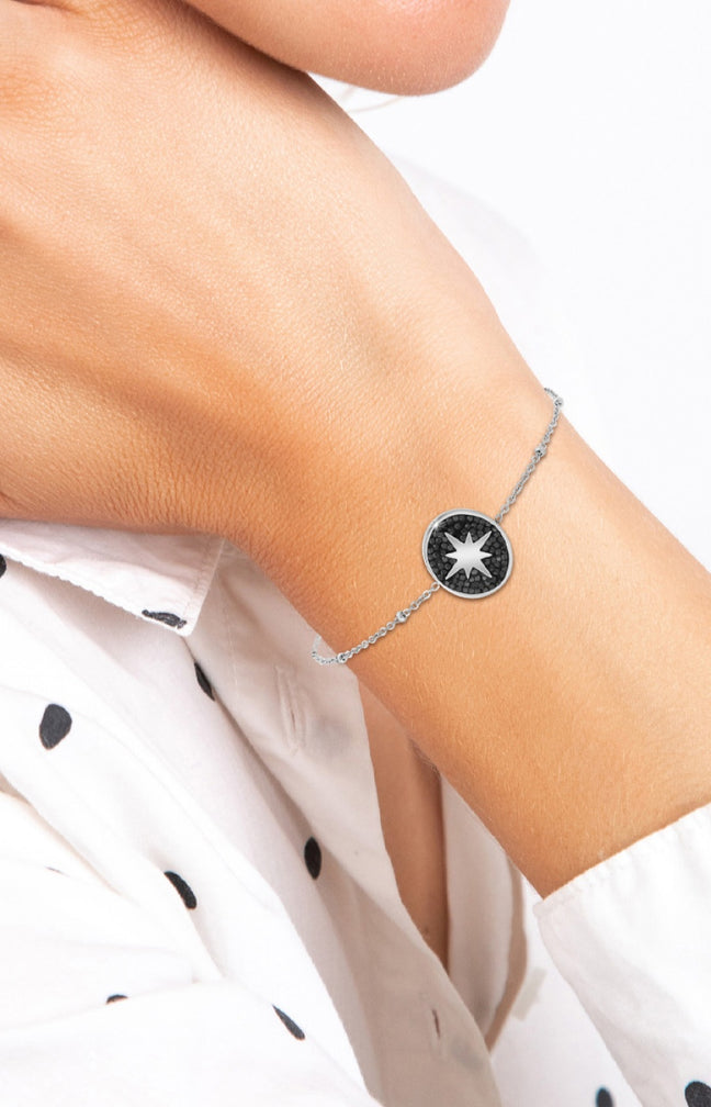 Bracelet - Cristaux & acier inoxydable - Argenté