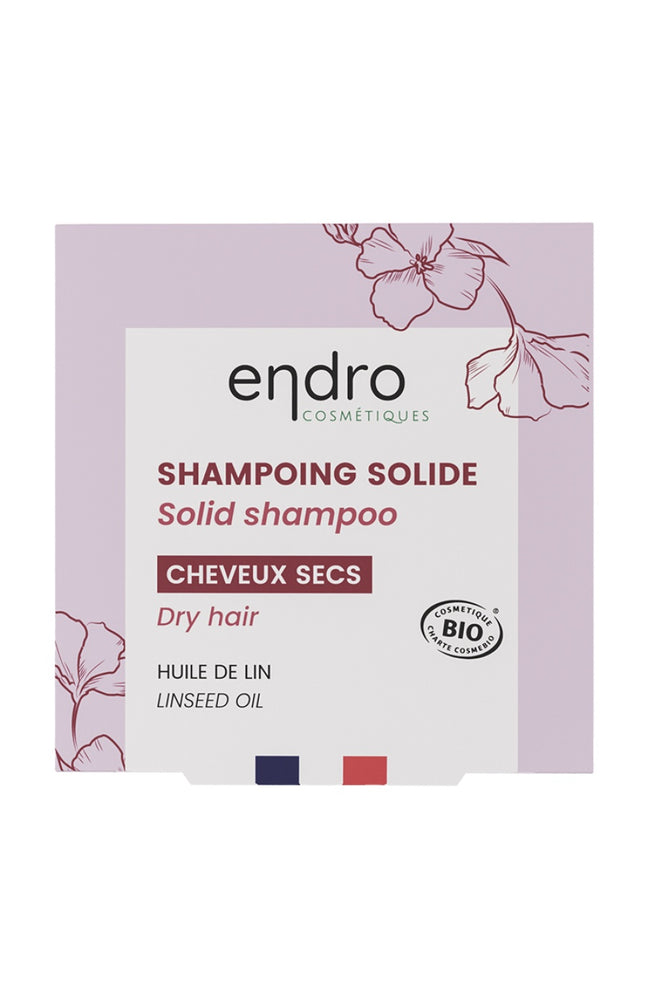Shampoing solide bio - Argile rose & huile de lin - Cheveux secs - 85 g