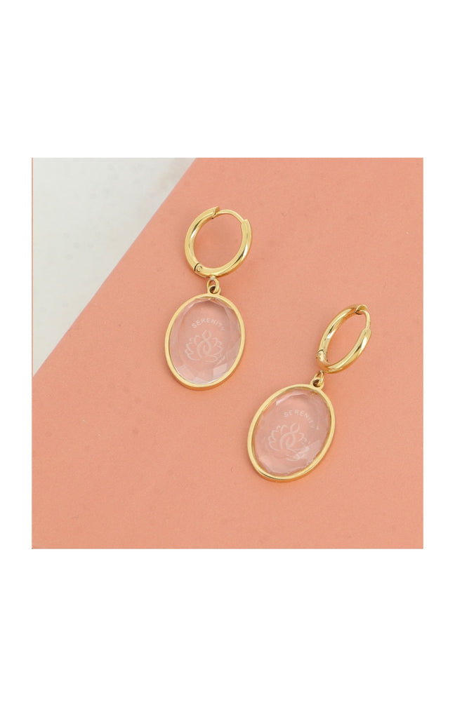 Boucles d'oreilles - Acier inoxydable & cabochon en verre