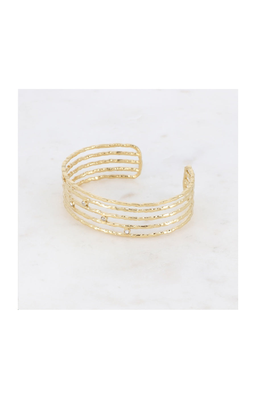 Jonc malléable - Acier inoxydable & strass