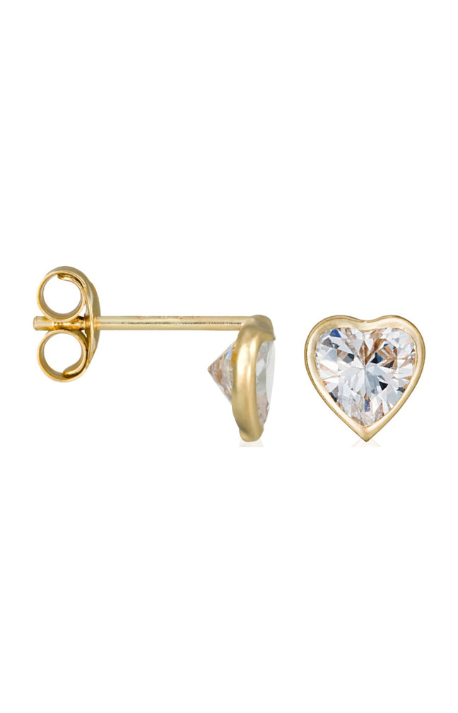 Boucles d'oreilles Coeur brillant - Or Jaune 375/1000