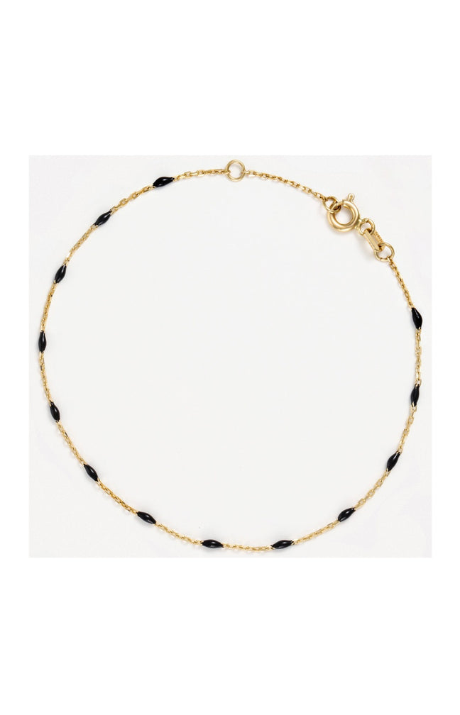 Bracelet Email Noir - Or jaune 375/1000