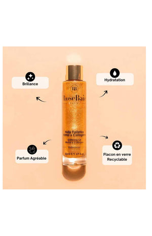 Huile pailletée - Collagène & monoï - Corps & cheveux - 50 ml