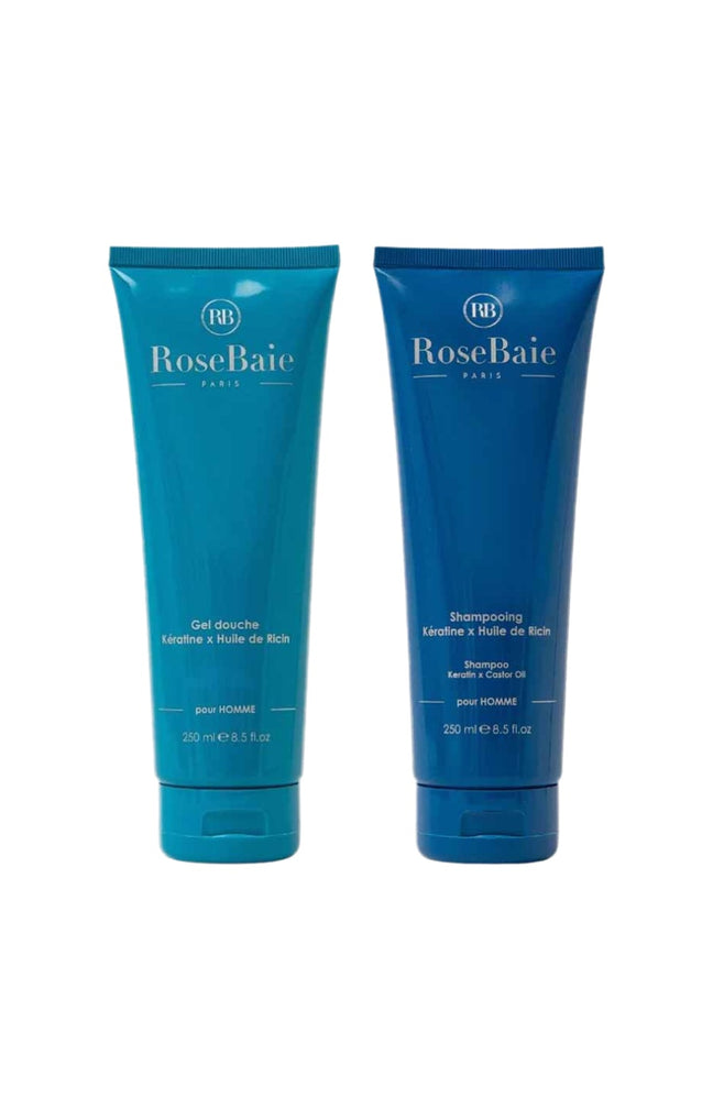 Shampooing & gel douche - Kératine & huile de ricin - Homme - 2 x 250 ml