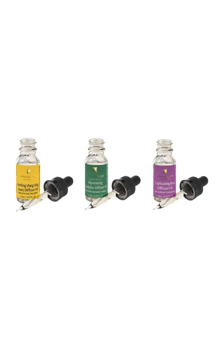 Huiles pour diffuseur - Eucalyptus, Ylang-Ylang & Rose - 3 x 10 ml
