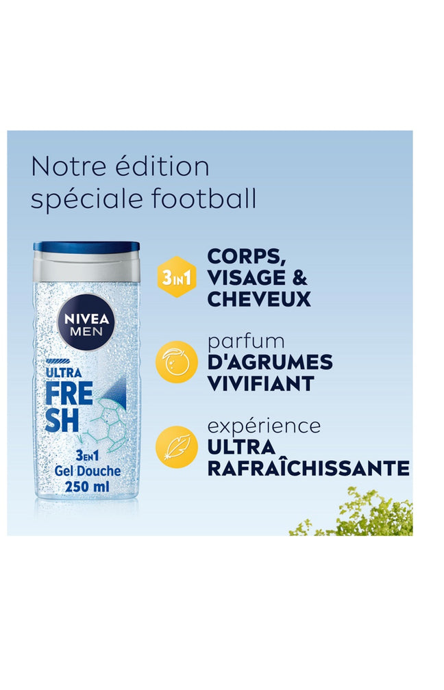 Gel douche 3-en-1 agrume - Visage, corps & cheveux - Homme - 150 ml