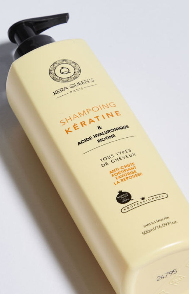Shampoing nourrissant - Kératine, acide hyaluronique & biotine - Cheveux secs ou cassants- 500 ml