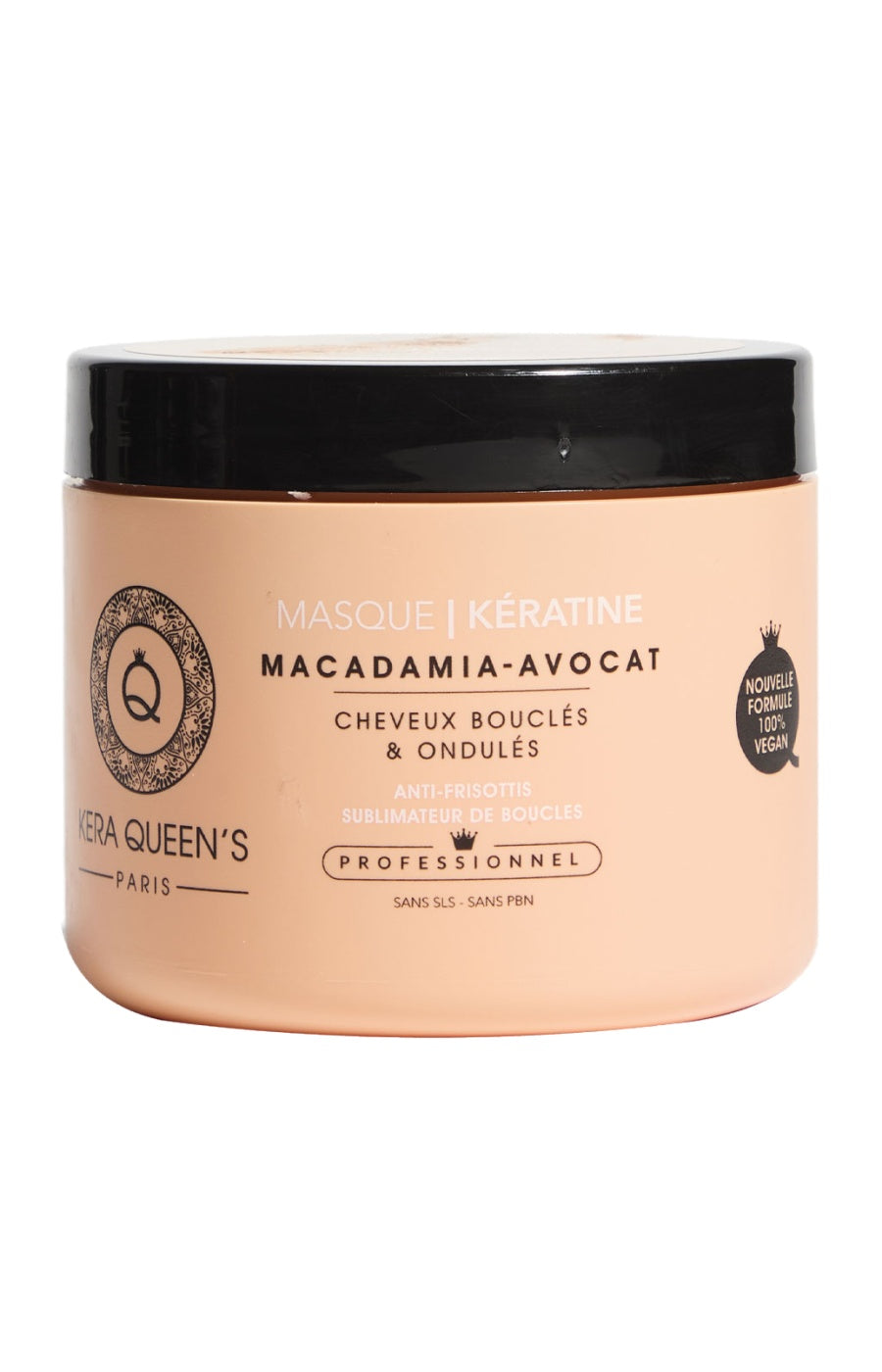 Masque réparateur - Kératine, macadamia & avocat - Cheveux bouclés, secs & abîmés - 500 ml