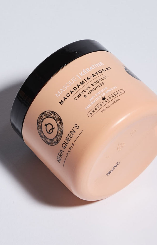 Masque réparateur - Kératine, macadamia & avocat - Cheveux bouclés, secs & abîmés - 500 ml