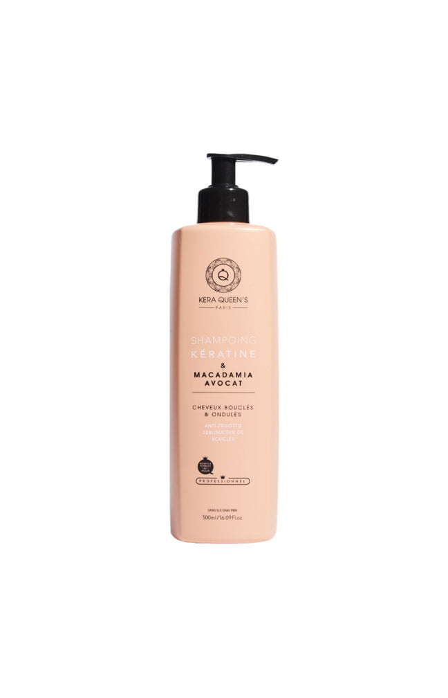 Shampoing réparateur - Kératine, macadamia & avocat - Cheveux bouclés, secs & abîmés - 500 ml
